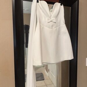 Meshki white engagement dress